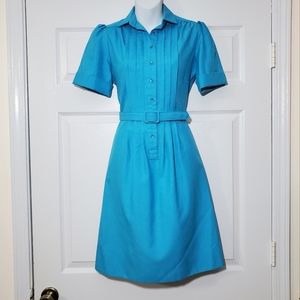 VINTAGE 50s 60s blue Schrader dress with belt